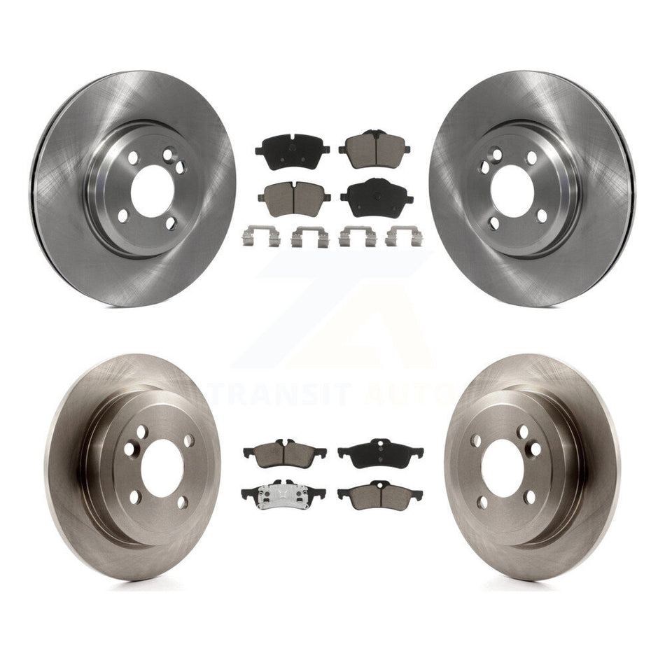 Front Rear Disc Brake Rotors And Ceramic Pads Kit For 2002-2005 Mini Cooper With 294mm Diameter Rotor 4 Lug Wheels K8C-101353