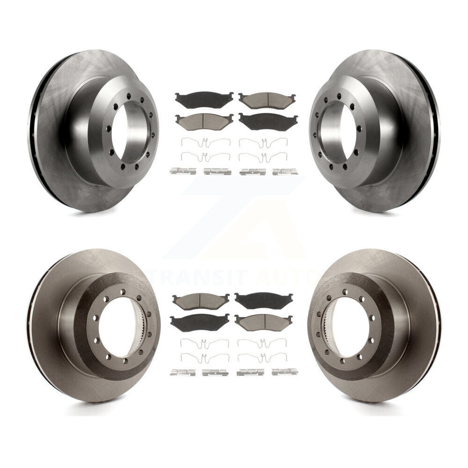 Front Rear Disc Brake Rotors And Ceramic Pads Kit For Ford F59 F-53 Motorhome Chassis F-59 Commercial Stripped K8C-101360
