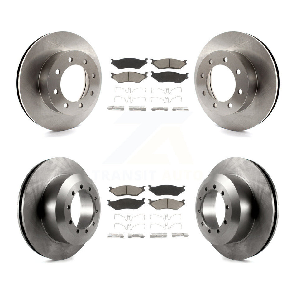Front Rear Disc Brake Rotors And Ceramic Pads Kit For Ford E-550 Super Duty F-450 F-550 Econoline K8C-101363