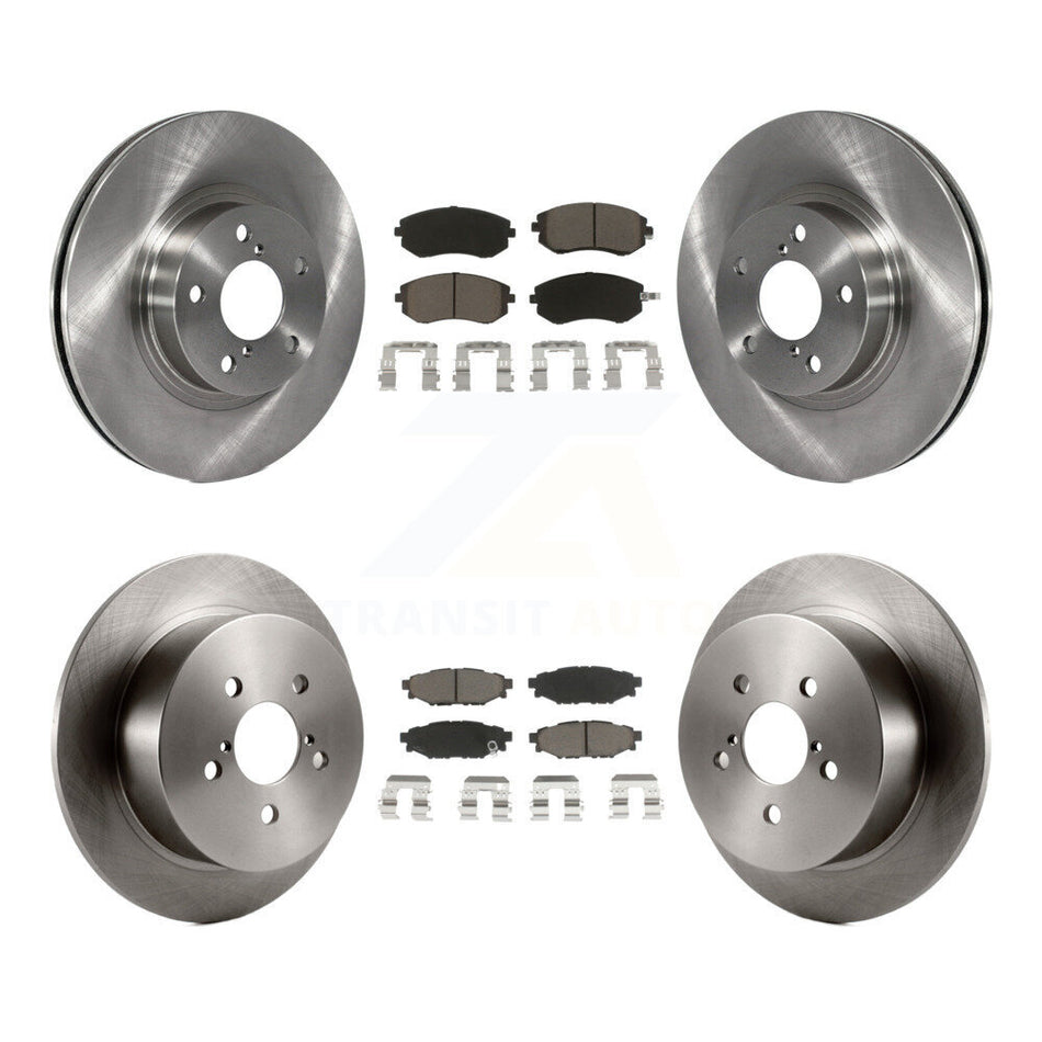 Front Rear Disc Brake Rotors And Ceramic Pads Kit For 2005 Subaru Legacy i Limited With 277mm Diameter Rotor K8C-101402