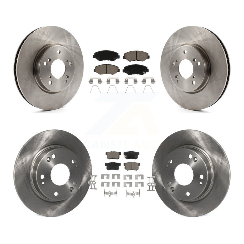 Front Rear Disc Brake Rotors And Ceramic Pads Kit For 2015 Honda Civic EX with Coupe Manual transmission K8C-101497