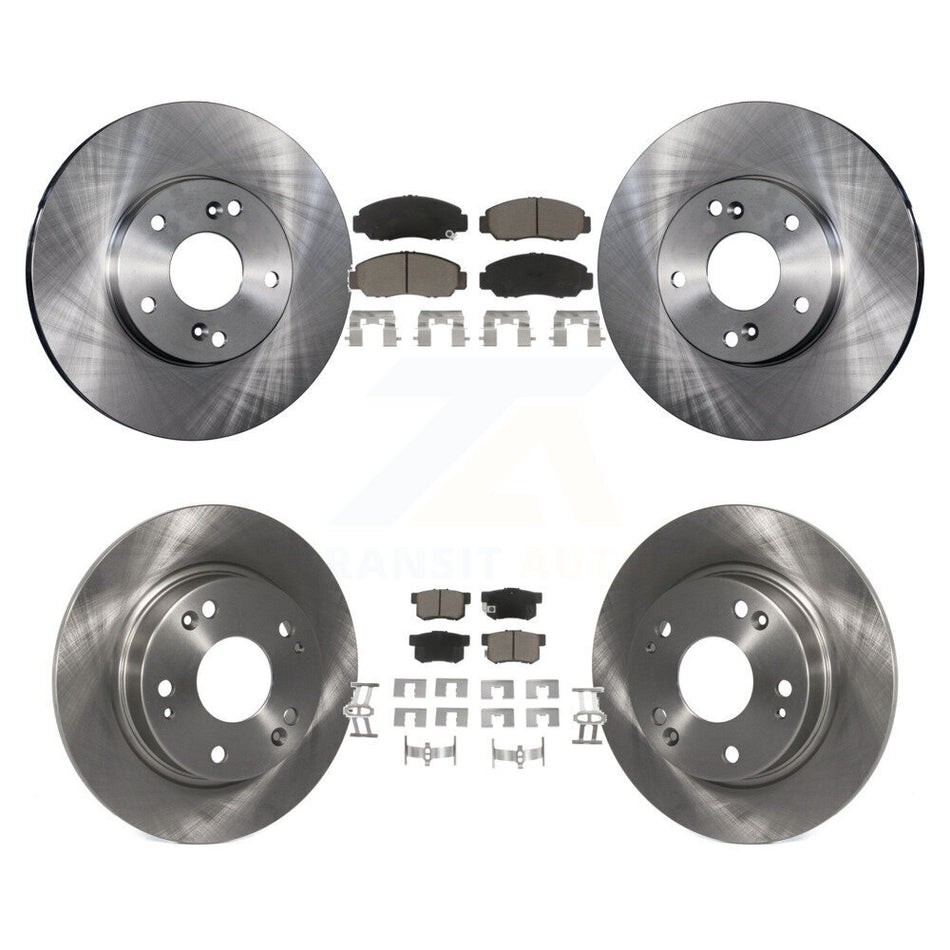 Front Rear Disc Brake Rotors And Ceramic Pads Kit For Acura CSX K8C-101507