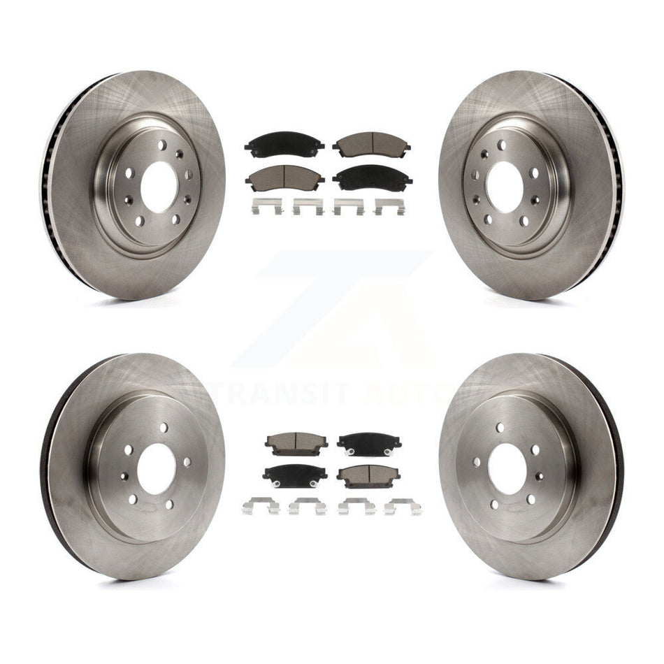 Front Rear Disc Brake Rotors And Ceramic Pads Kit For 2006-2007 Cadillac CTS Base With Sport Suspension 323mm Diameter Rotor K8C-101523