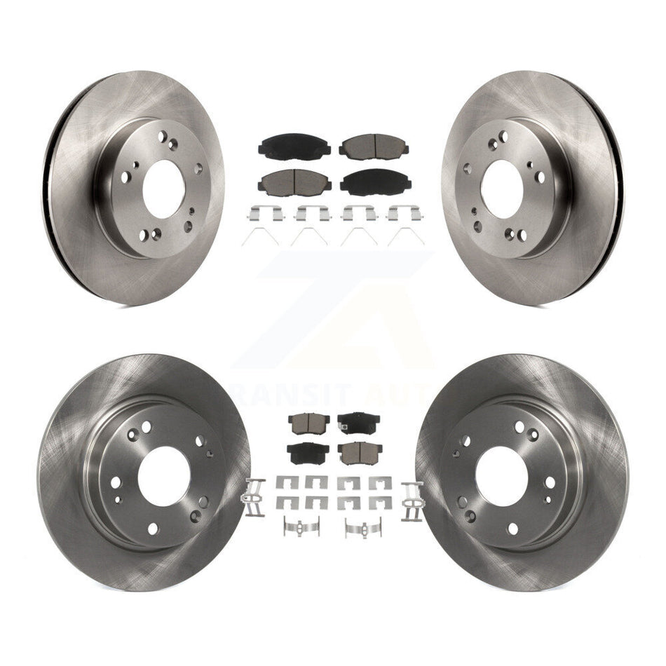 Front Rear Disc Brake Rotors And Ceramic Pads Kit For Honda Civic K8C-101530