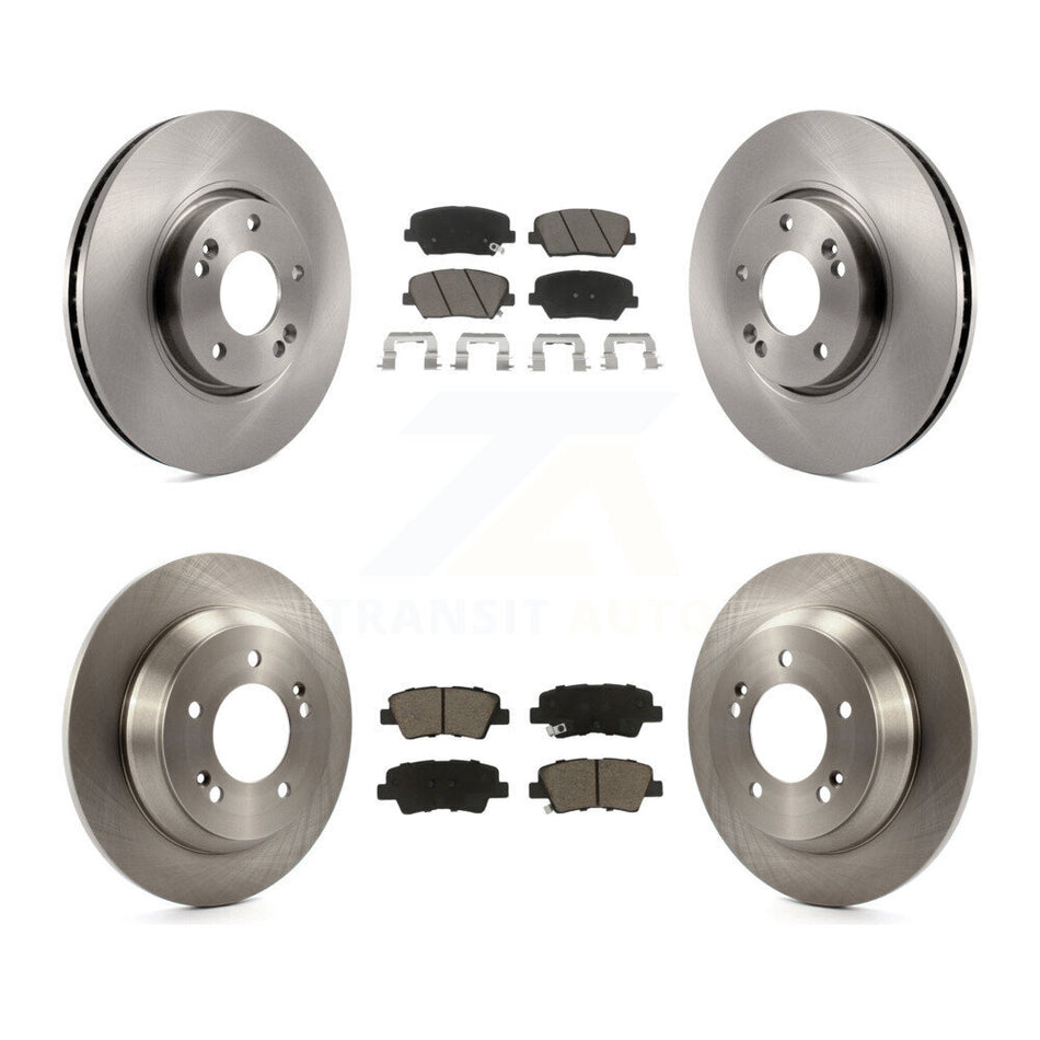 Front Rear Disc Brake Rotors And Ceramic Pads Kit For 2014-2017 Kia Rondo With Electric Parking K8C-101584