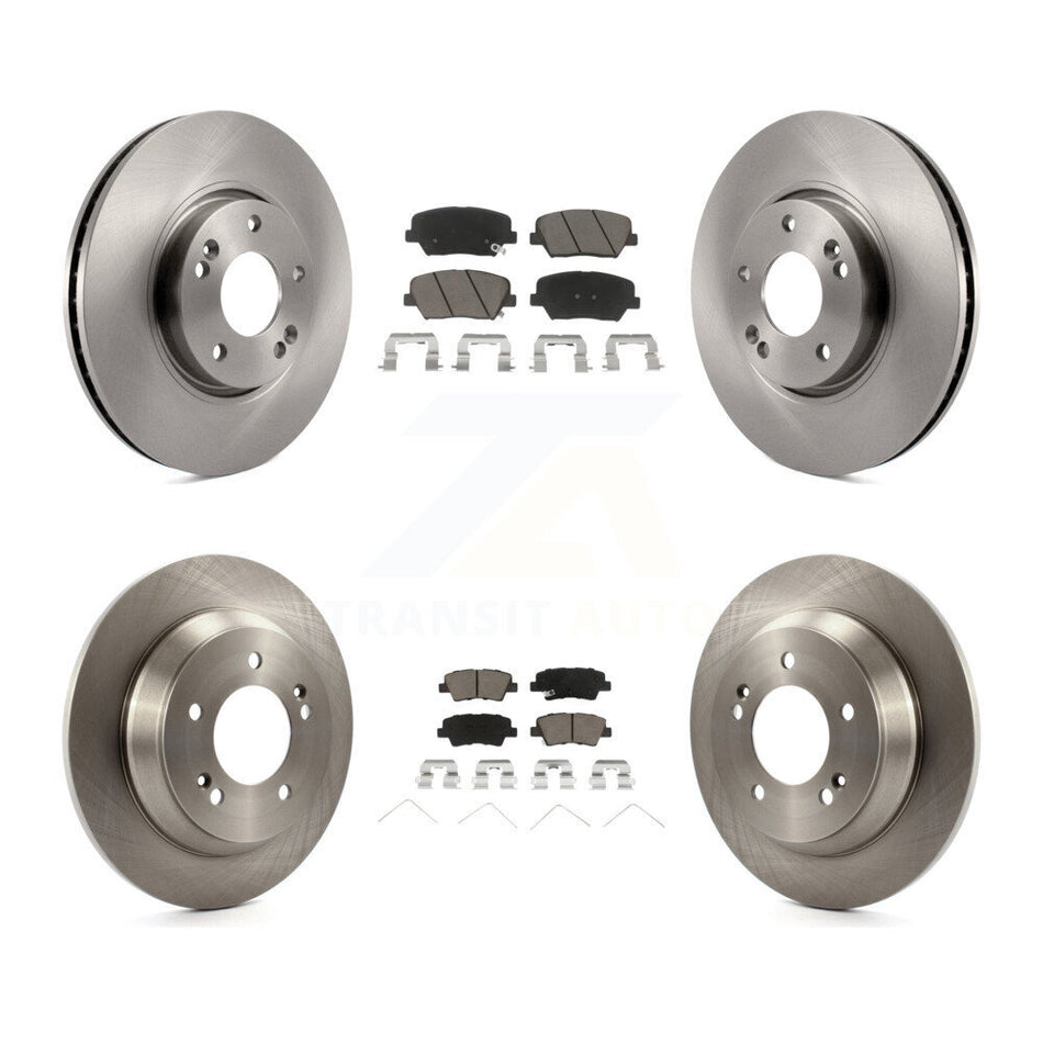 Front Rear Disc Brake Rotors And Ceramic Pads Kit For 2014-2017 Kia Rondo With Manual Parking K8C-101585
