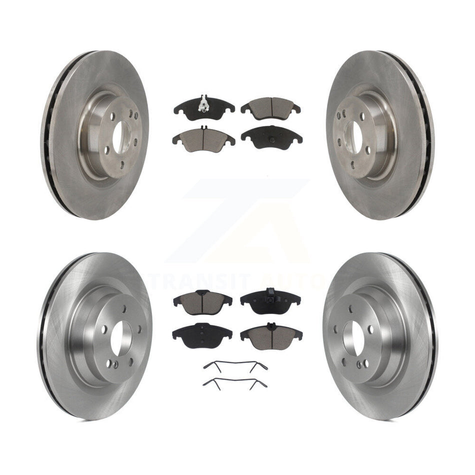 Front Rear Disc Brake Rotors And Ceramic Pads Kit For 2010-2011 Mercedes-Benz E550 Coupe With 320mm Diameter Rotor K8C-101607