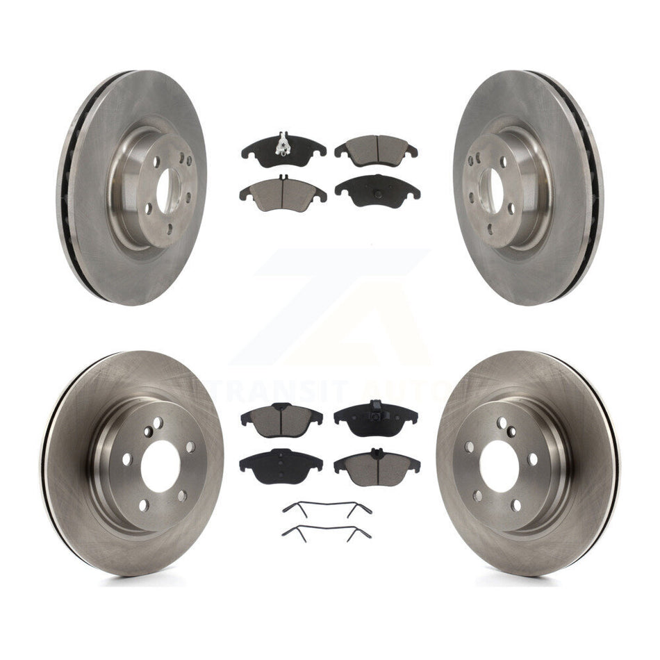 Front Rear Disc Brake Rotors And Ceramic Pads Kit For 2010-2011 Mercedes-Benz E550 Coupe With 300mm Diameter Rotor K8C-101608