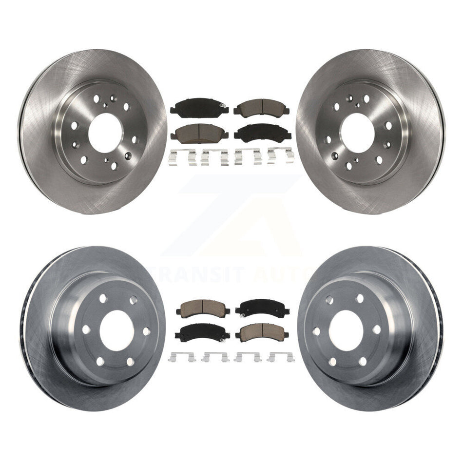 Front Rear Disc Brake Rotors And Ceramic Pads Kit For 2009-2014 Chevrolet Express 1500 GMC Savana K8C-101613