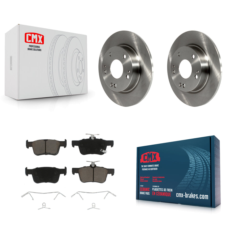 Rear Disc Brake Rotors And Ceramic Pads Kit For Honda Civic K8C-101623