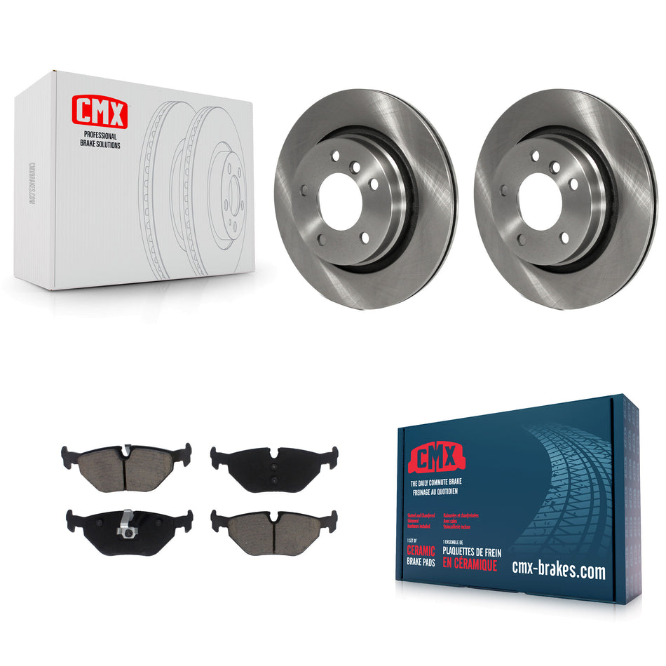 Rear Disc Brake Rotors And Ceramic Pads Kit For BMW 325i 325Ci 328i 323i 323Ci 328is 328Ci K8C-101626