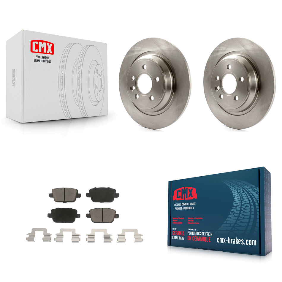 Rear Disc Brake Rotors And Ceramic Pads Kit For 2008-2011 Volvo S80 FWD With Electric Parking K8C-101634