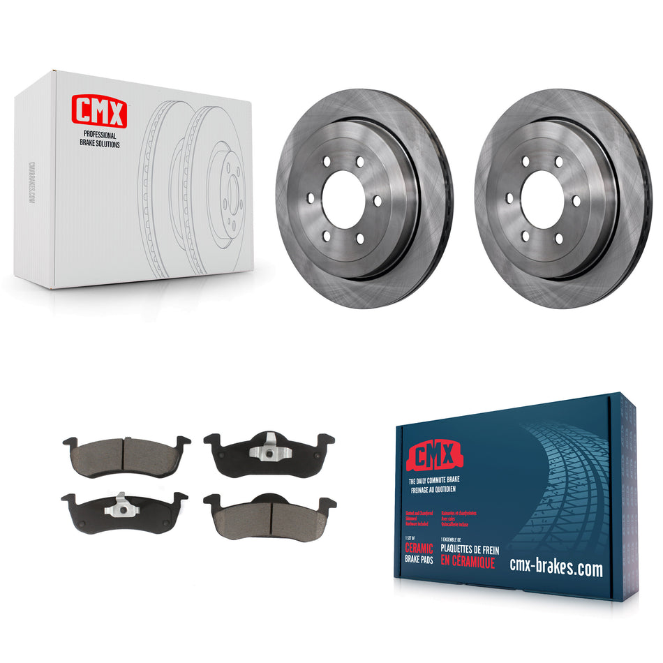 Rear Disc Brake Rotors And Ceramic Pads Kit For 2007-2017 Ford Expedition Lincoln Navigator K8C-101636