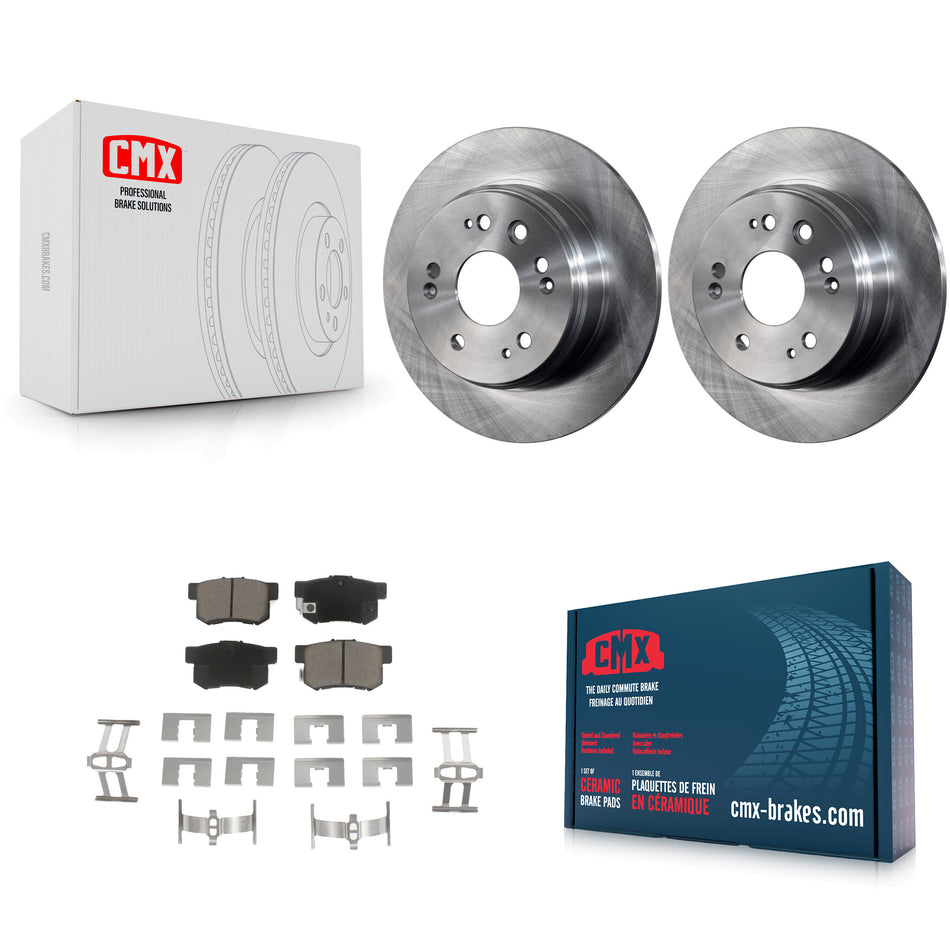 Rear Disc Brake Rotors And Ceramic Pads Kit For 2002-2004 Honda CR-V K8C-101645