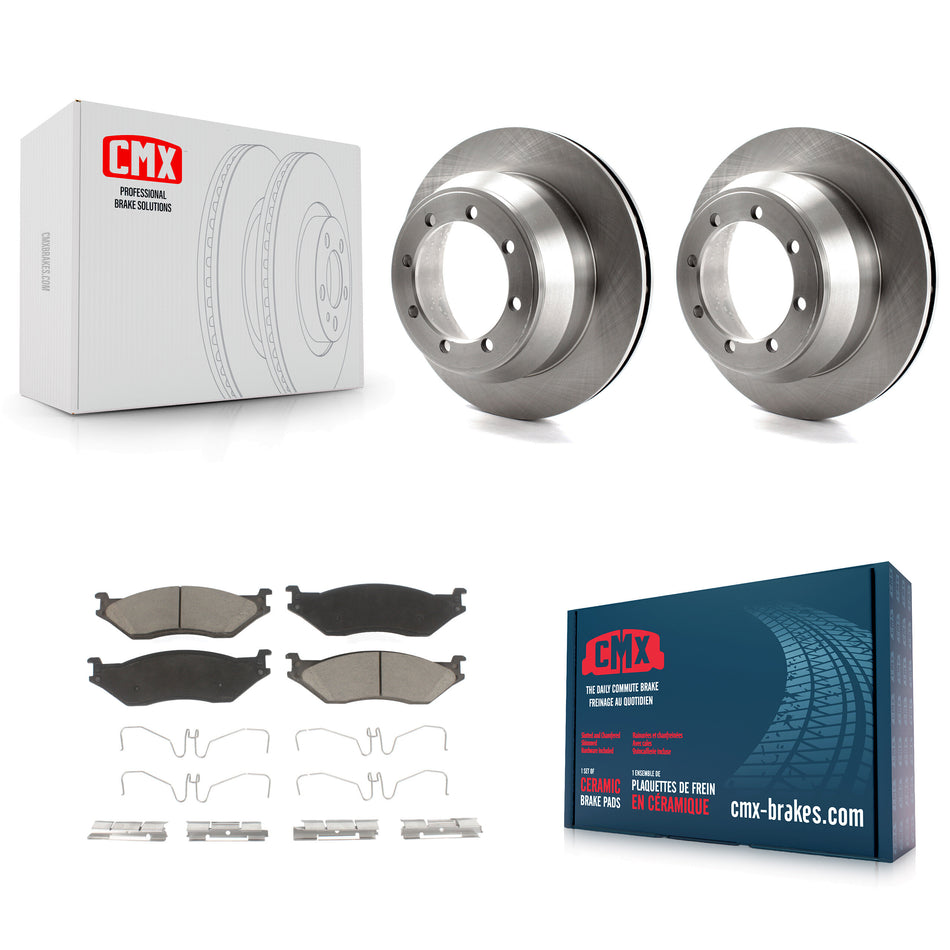 Rear Disc Brake Rotors And Ceramic Pads Kit For 2003 Ford F-550 Super Duty With 8 Lug Wheels K8C-101653