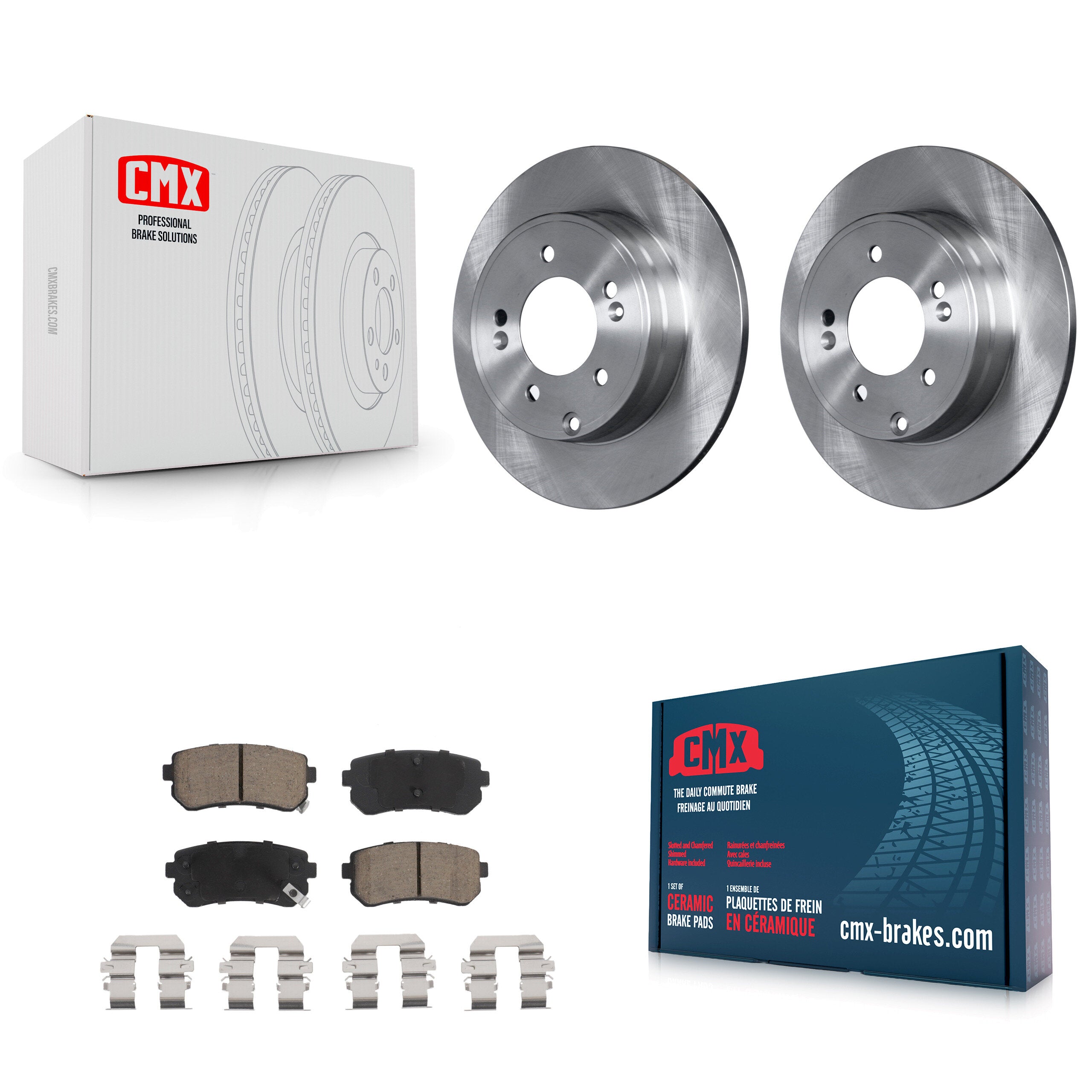 Rear Brake Rotors Ceramic Pad Kit For Hyundai Sonata Kia Optima With Manual Parking K8C-101665