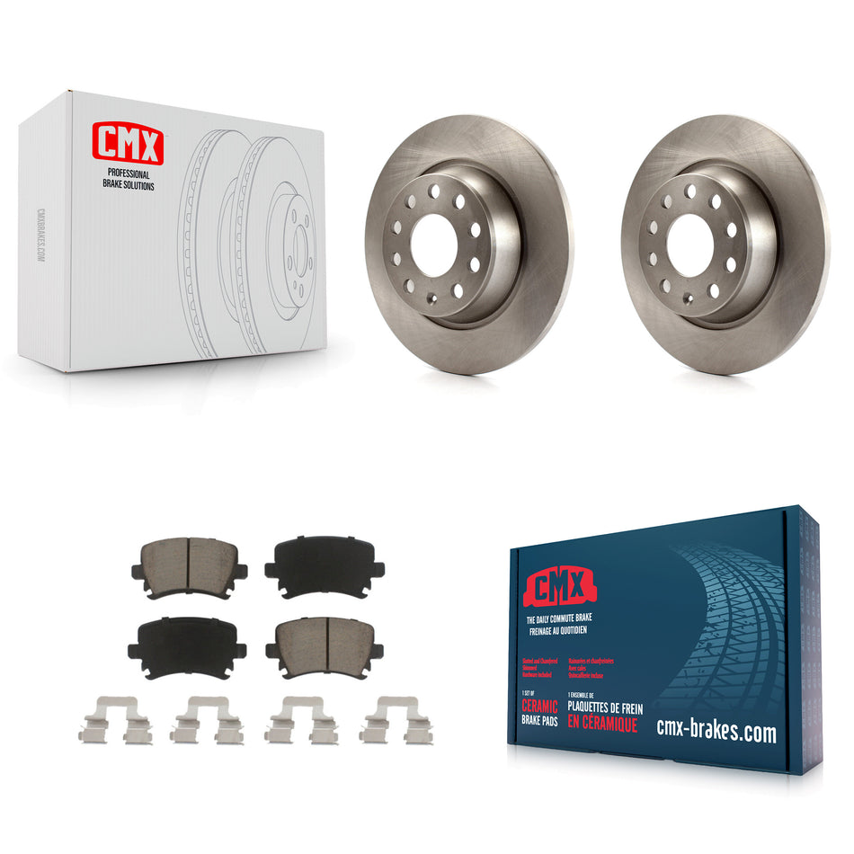 Rear Disc Brake Rotors And Ceramic Pads Kit For Volkswagen Tiguan CC Jetta Audi Passat GTI A3 Eos Q3 Limited Quattro K8C-101673
