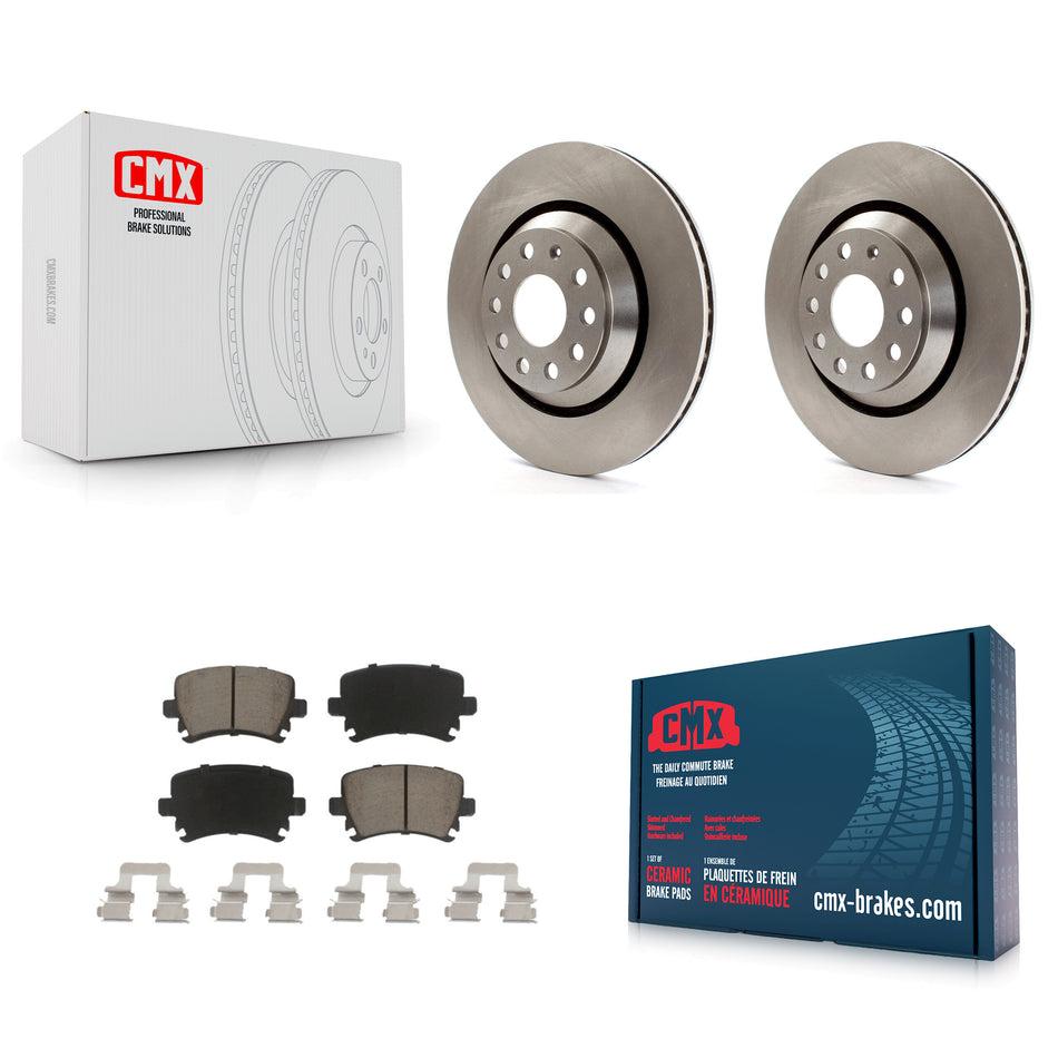 Rear Disc Brake Rotors And Ceramic Pads Kit For Volkswagen CC Passat GTI Golf R R32 Audi TTS Quattro K8C-101674