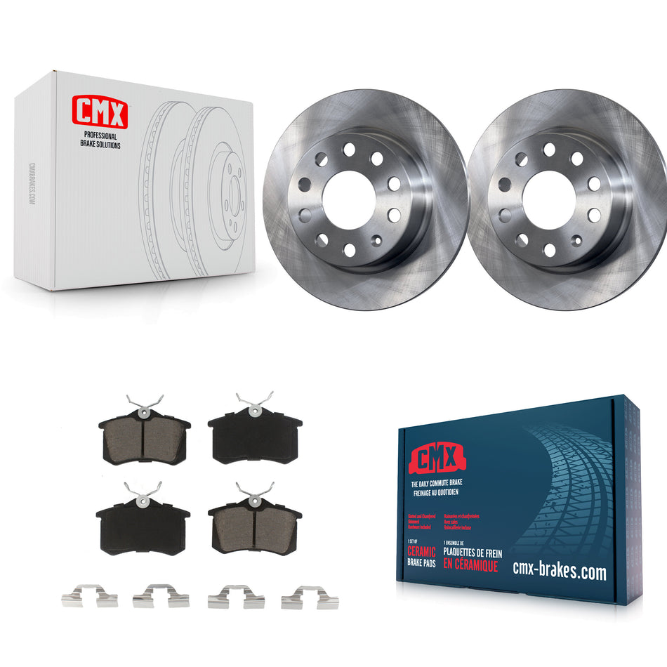 Rear Disc Brake Rotors And Ceramic Pads Kit For Volkswagen Jetta Beetle Golf SportWagen K8C-101675