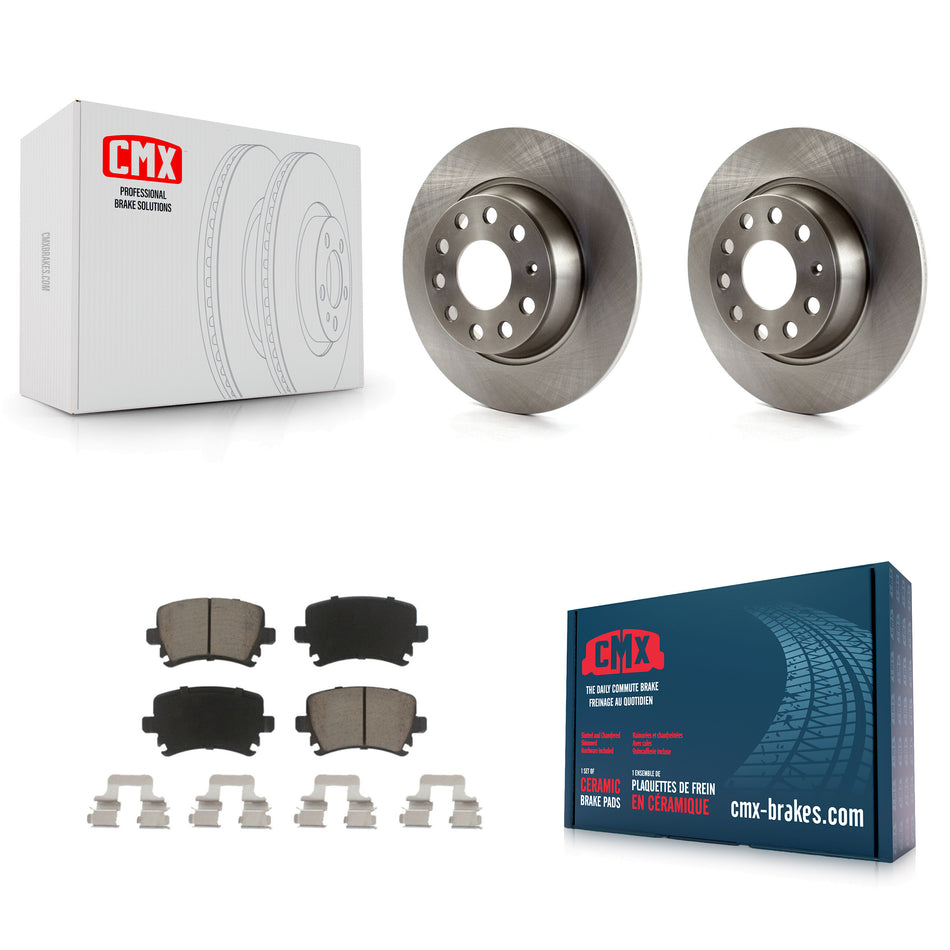 Rear Disc Brake Rotors And Ceramic Pads Kit For Volkswagen Jetta Passat GTI Eos Audi A3 Quattro Golf K8C-101678