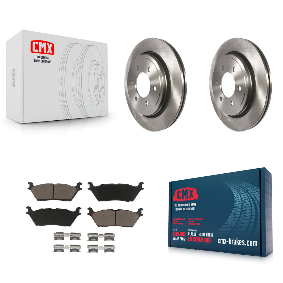 Rear Disc Brake Rotors And Ceramic Pads Kit For 2015-2017 Ford F-150 With Electric Parking K8C-101686