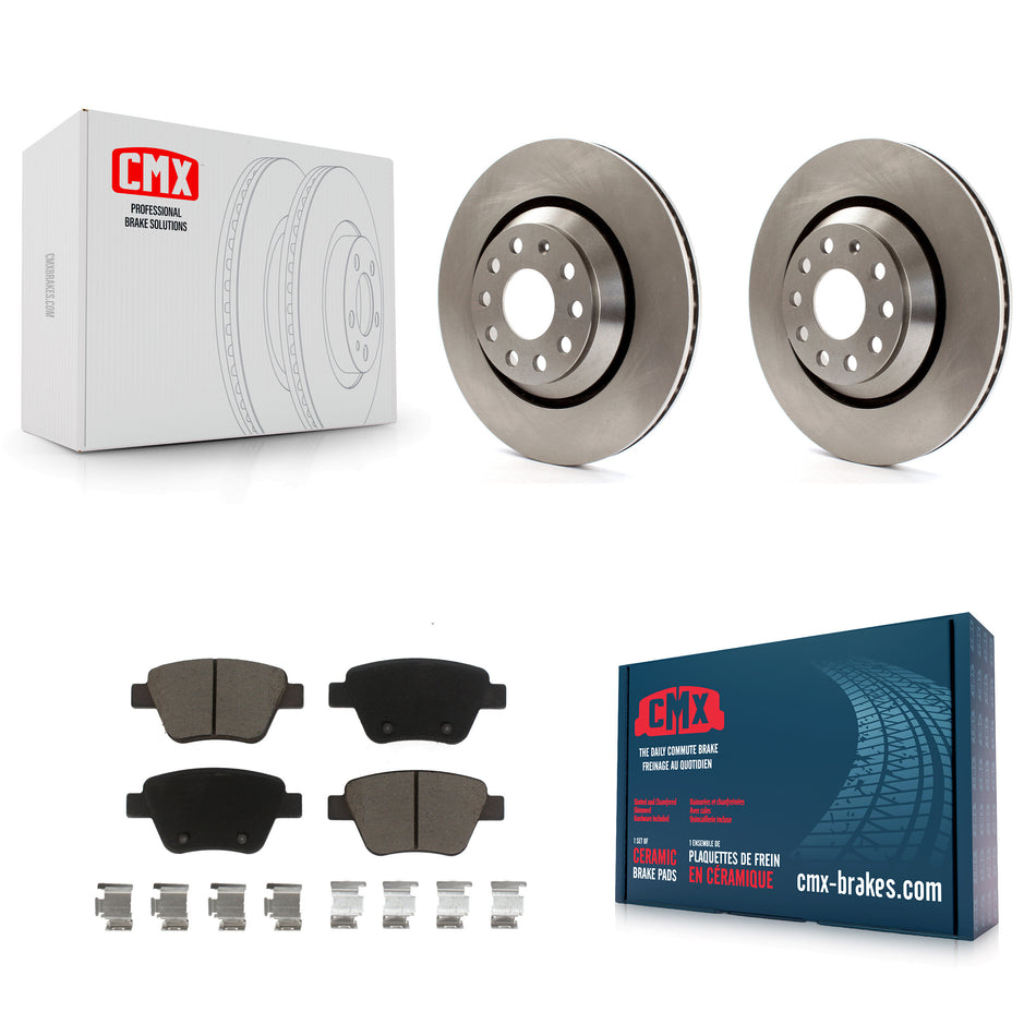 Rear Disc Brake Rotors And Ceramic Pads Kit For 2013 Volkswagen GTI With 310mm Diameter Rotor K8C-101691