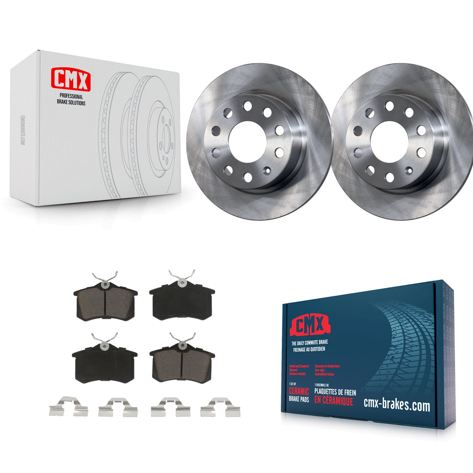 Rear Disc Brake Rotors And Ceramic Pads Kit For 2011 Volkswagen Jetta With 253mm Diameter Rotor K8C-101693