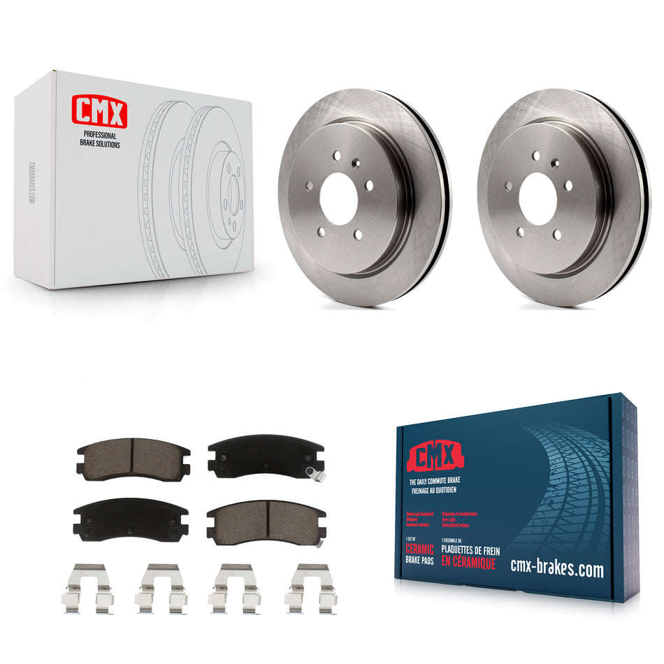 Rear Disc Brake Rotors And Ceramic Pads Kit For 2003-2004 Cadillac Seville With Vented Rotor K8C-101725