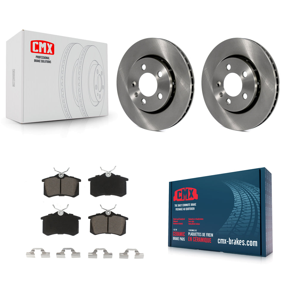 Rear Disc Brake Rotors And Ceramic Pads Kit For Volkswagen Jetta Golf Audi TT Quattro R32 K8C-101730