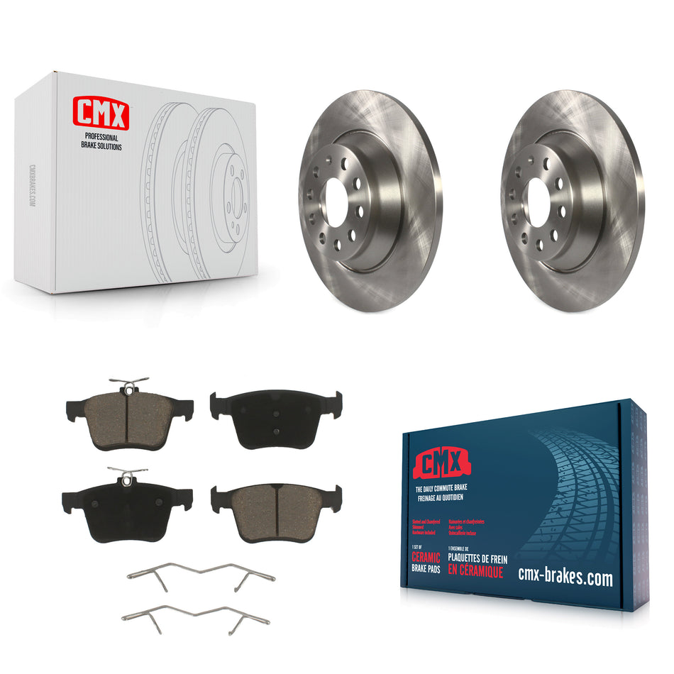 Rear Disc Brake Rotors And Ceramic Pads Kit For Volkswagen Tiguan Jetta Audi TT Quattro K8C-101756
