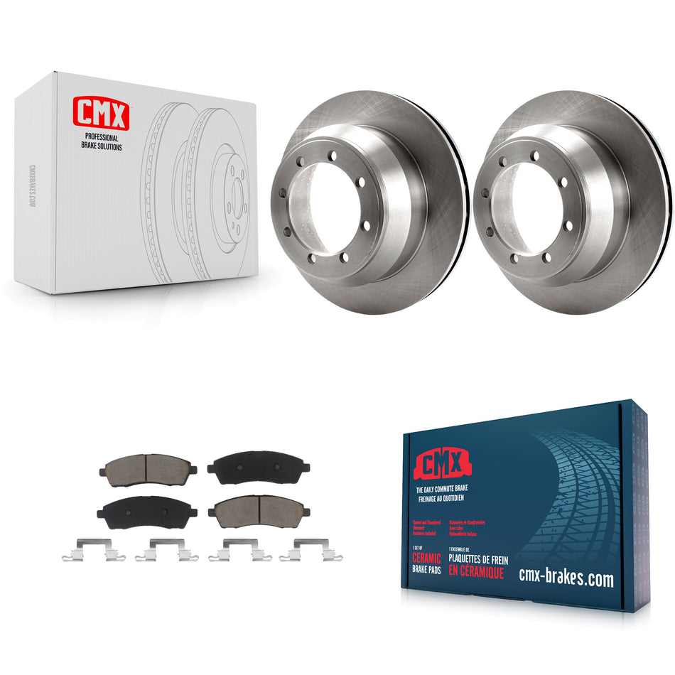 Rear Disc Brake Rotors And Ceramic Pads Kit For 1999-2004 Ford F-350 Super Duty With Dual Wheels K8C-101794