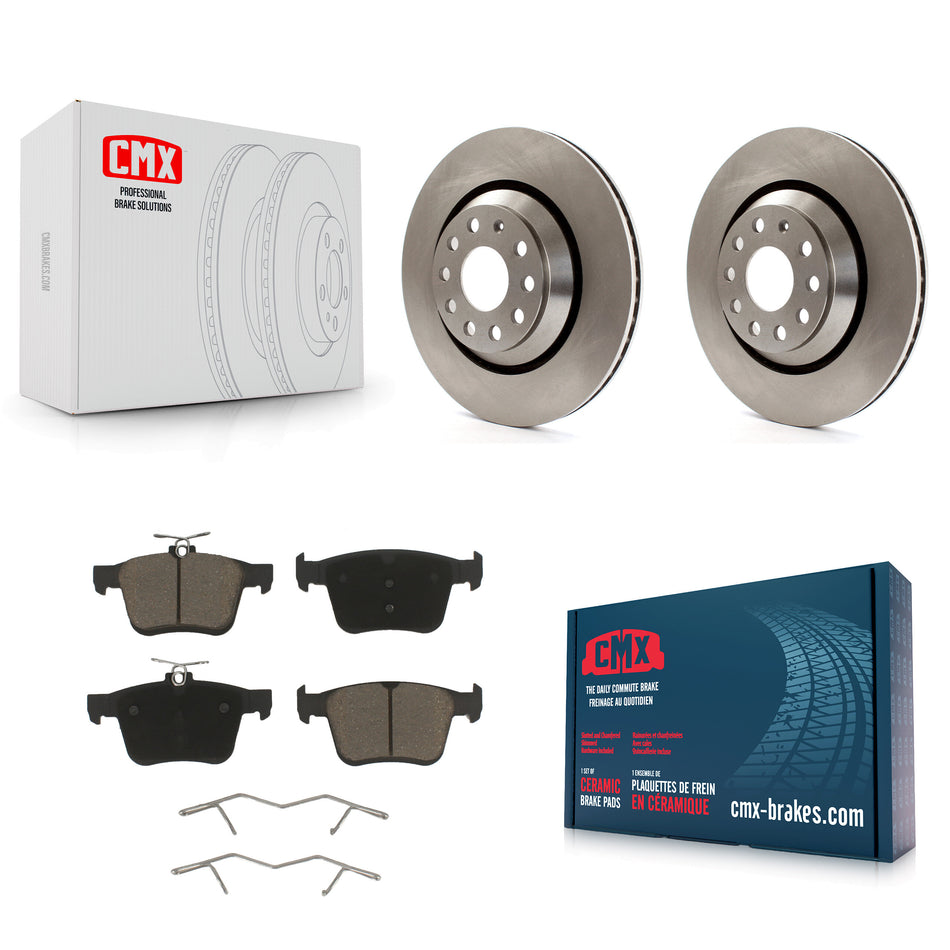 Rear Disc Brake Rotors And Ceramic Pads Kit For Volkswagen Atlas Audi Golf R S3 Q3 A3 Arteon TTS Quattro Cross Sport K8C-101801
