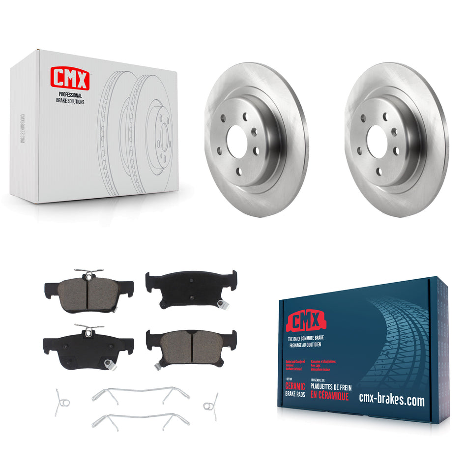 Rear Disc Brake Rotors And Ceramic Pads Kit For 2019-2020 Buick Envision With 315mm Diameter Rotor K8C-101807