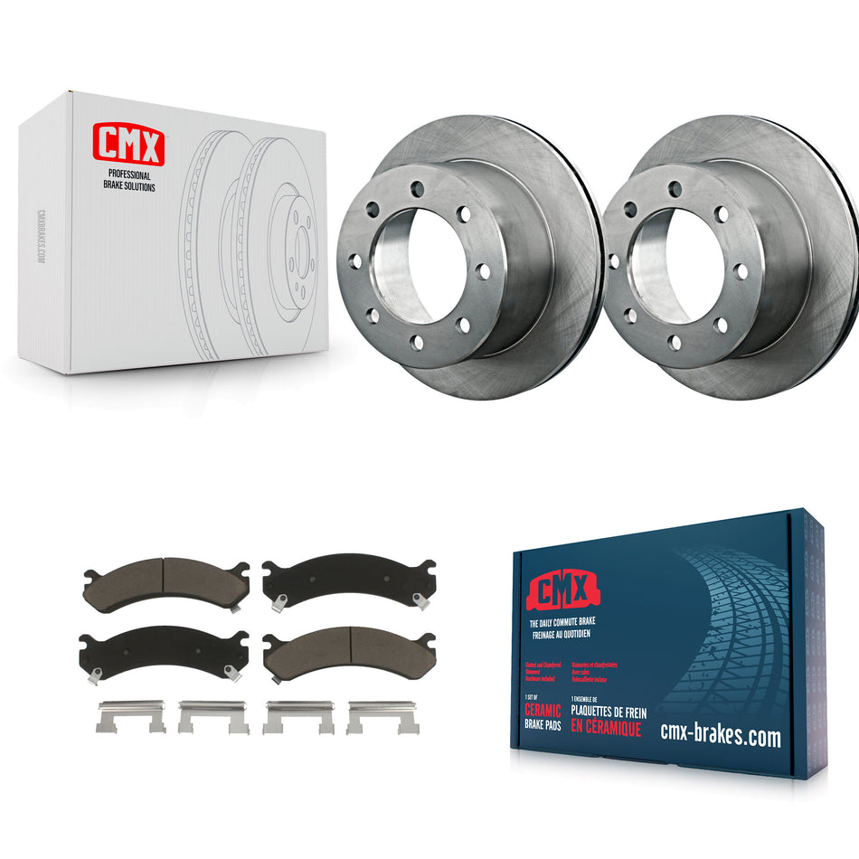 Rear Disc Brake Rotors And Ceramic Pads Kit For Chevrolet Silverado 3500 HD GMC Sierra Classic K8C-101824