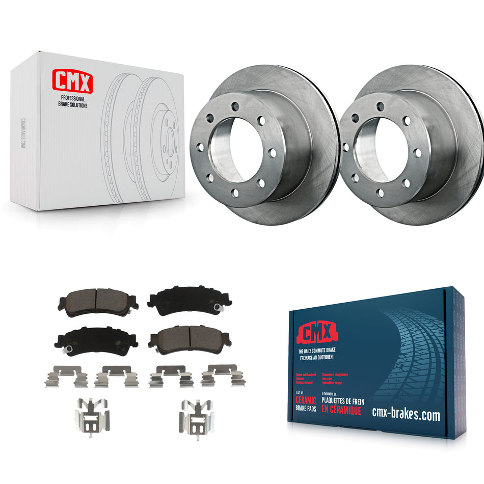 Rear Disc Brake Rotors And Ceramic Pads Kit For 2001-2001 Chevrolet Silverado 3500 GMC Sierra K8C-101827