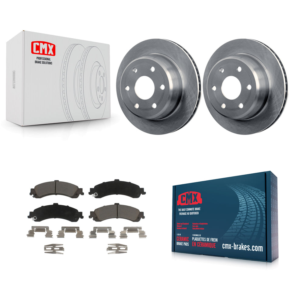 Rear Disc Brake Rotors And Ceramic Pads Kit For Chevrolet Silverado 1500 GMC Tahoe Sierra Suburban Yukon Avalanche XL Cadillac Escalade ESV EXT K8C-101833