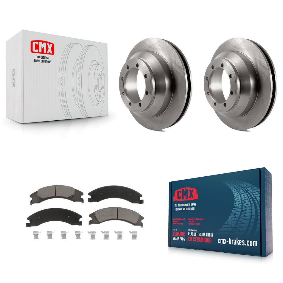Rear Disc Brake Rotors And Ceramic Pads Kit For Ford E-350 Super Duty Econoline With Dual Wheels K8C-101872