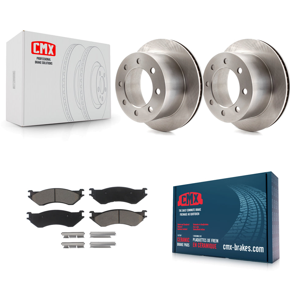 Rear Disc Brake Rotors And Ceramic Pads Kit For 2001-2002 Dodge Ram 2500 3500 K8C-101900