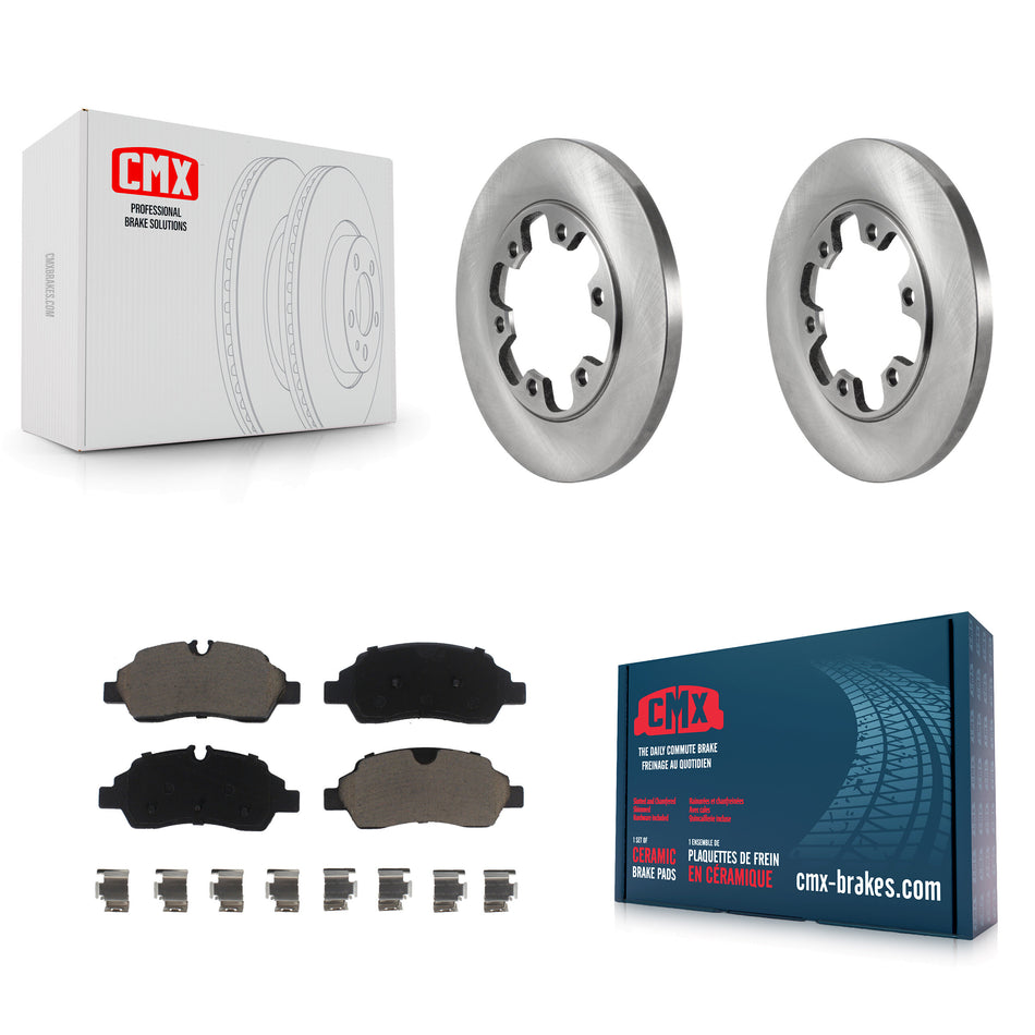 Rear Disc Brake Rotors And Ceramic Pads Kit For 2015-2019 Ford Transit-350 HD With 6 Lug Wheels K8C-101933