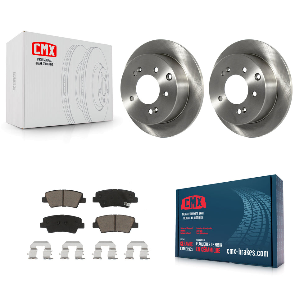 Rear Disc Brake Rotors And Ceramic Pads Kit For 2010-2013 Kia Soul K8C-101958