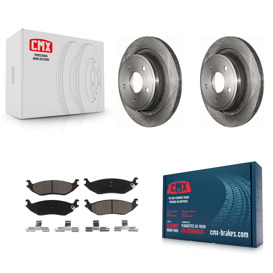 Rear Disc Brake Rotors And Ceramic Pads Kit For Dodge Ram 1500 K8C-101961