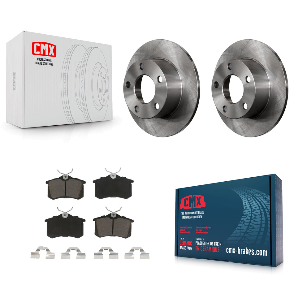 Rear Disc Brake Rotors And Ceramic Pads Kit For Volkswagen Passat Audi A6 K8C-101977