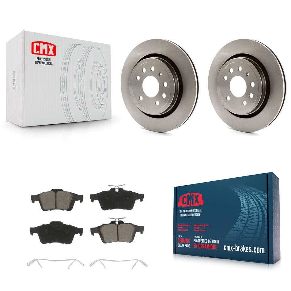 Rear Disc Brake Rotors And Ceramic Pads Kit For Saab 9-3 9-3X With Vented Rotor K8C-101986