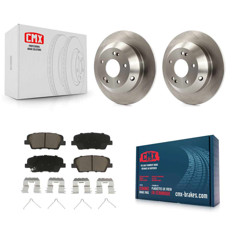 Rear Disc Brake Rotors And Ceramic Pads Kit For 2014-2015 Kia Sorento With Red Painted Calipers K8C-101993