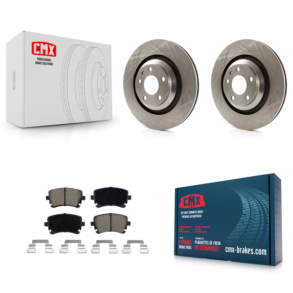 Rear Brake Rotor Ceramic Pad Kit For 05-11 Audi A6 Quattro With 330mm Diameter K8C-102004