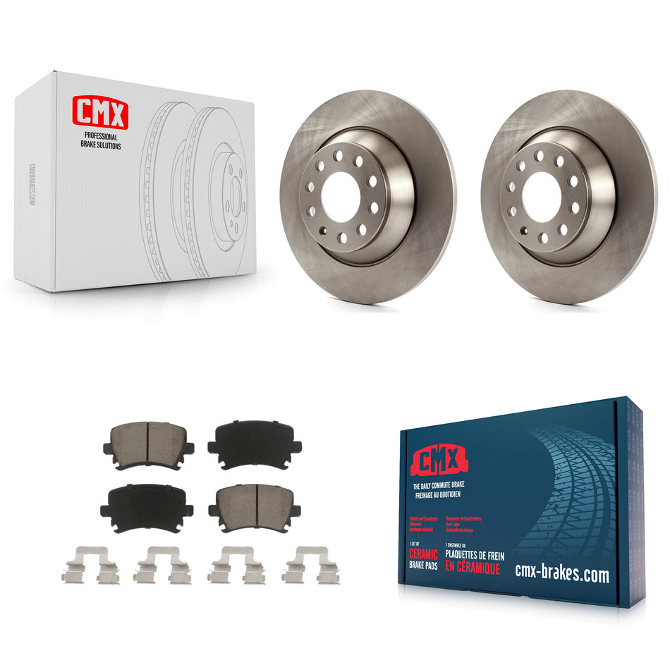 Rear Disc Brake Rotors And Ceramic Pads Kit For Audi A6 Quattro With 302mm Diameter Rotor K8C-102005