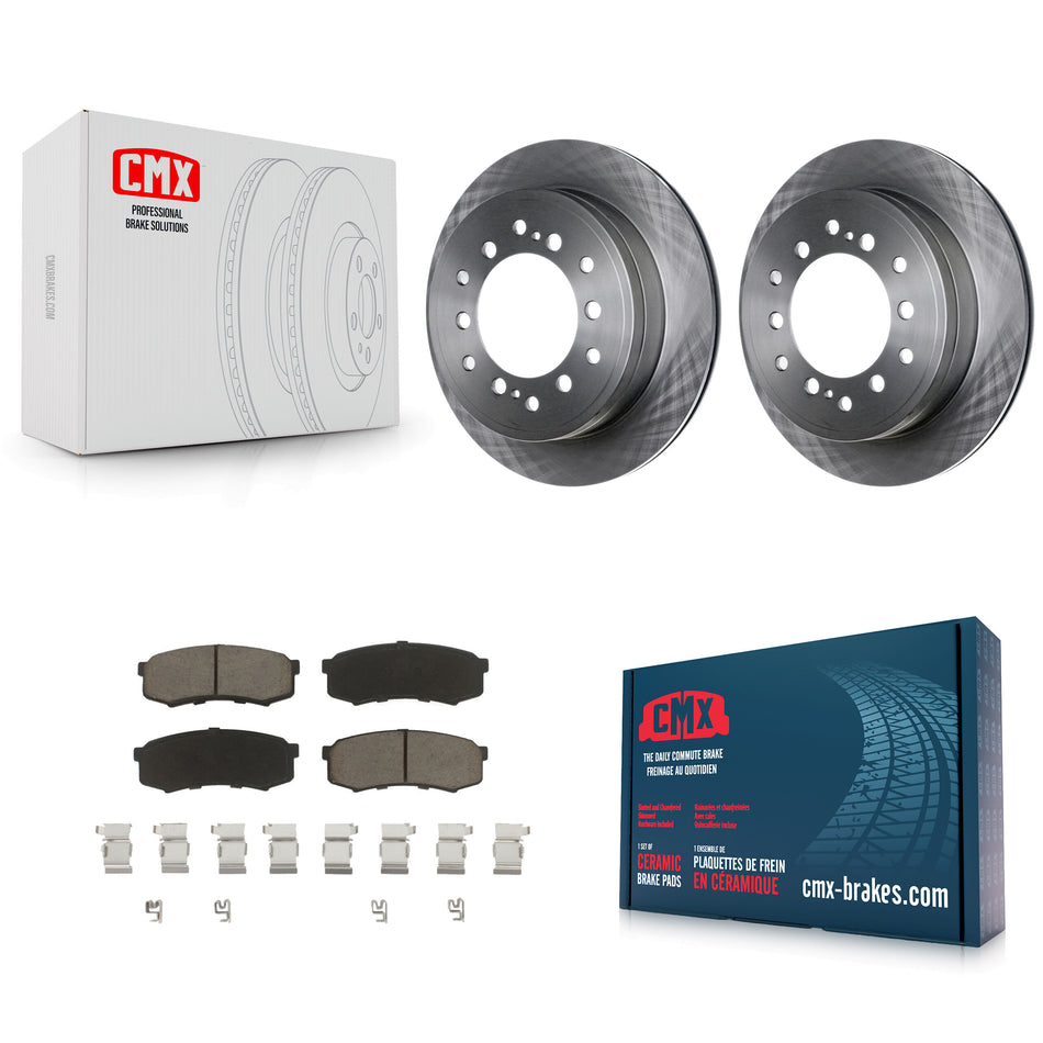Rear Disc Brake Rotors And Ceramic Pads Kit For Toyota 4Runner Lexus GX460 FJ Cruiser K8C-102008