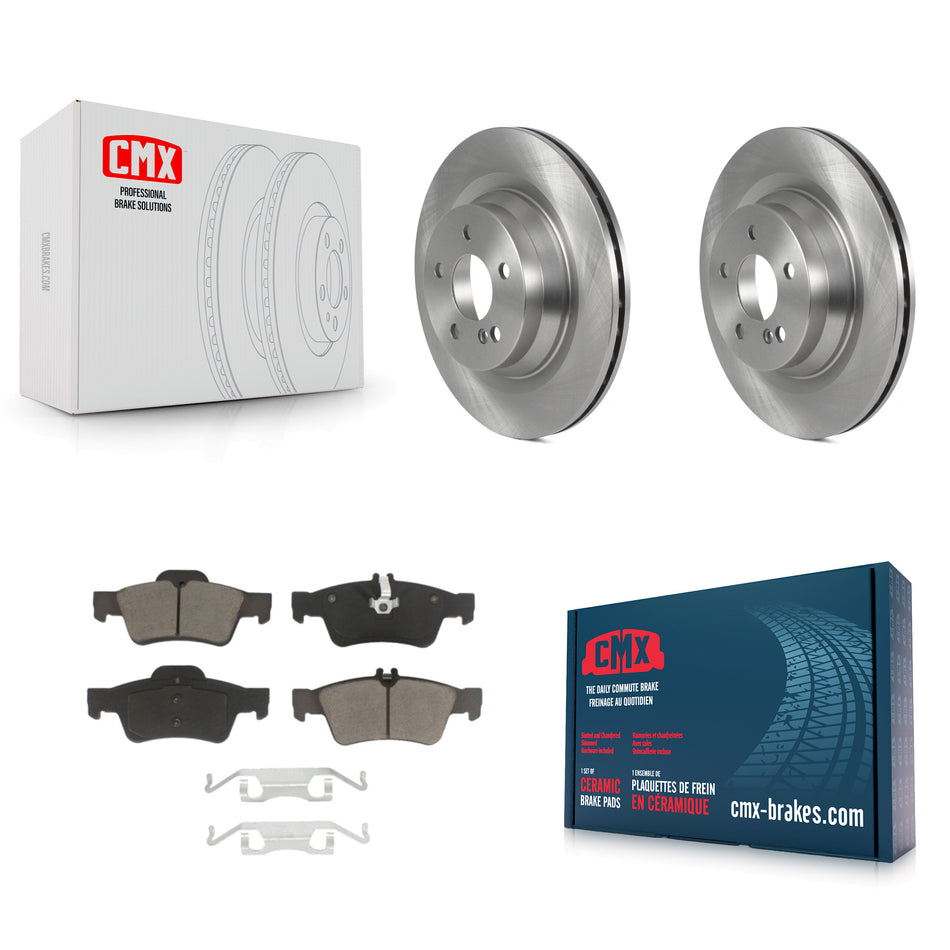 Rear Disc Brake Rotors And Ceramic Pads Kit For Mercedes-Benz CLS550 E550 K8C-102021