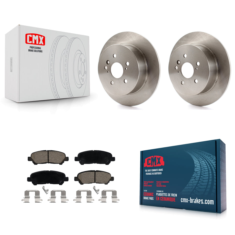 Rear Disc Brake Rotors And Ceramic Pads Kit For 2008-2013 Toyota Highlander K8C-102025