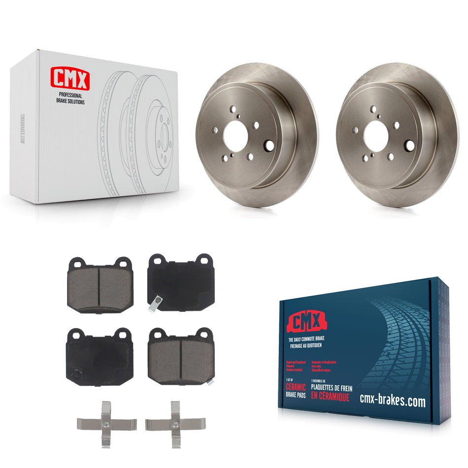 Rear Disc Brake Rotors And Ceramic Pads Kit For 2014 Subaru WRX With 17" Factory Wheels K8C-102033